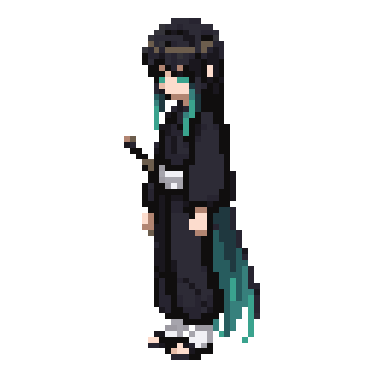 Muichiro Tokito Anime Swordsman pixel art