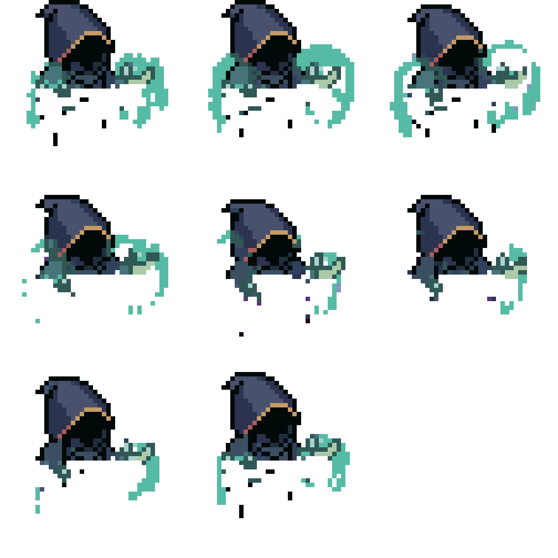 Ghostly Figure with Hood Idle pixel art
