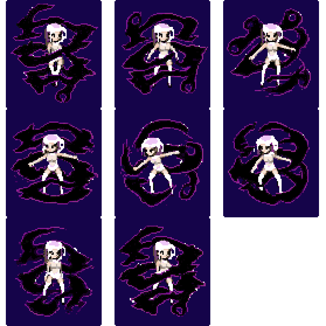Mystical Girl with Shadows Hurt pixel art