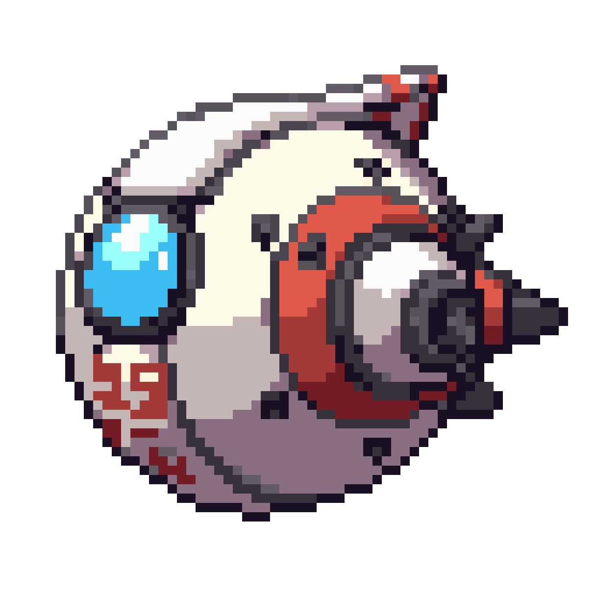 Spherical Flying Robot with Eye pixel art