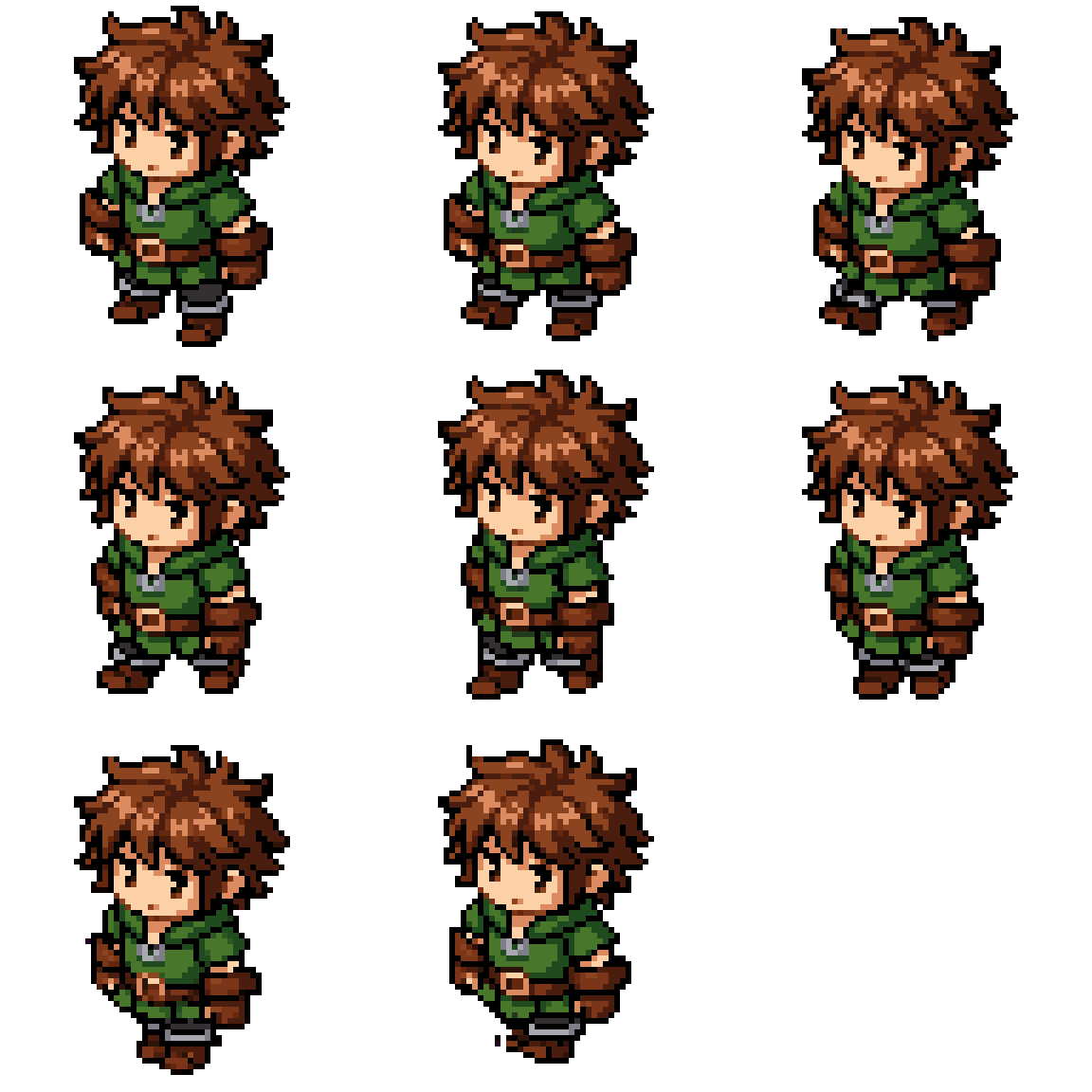 Cozy Fantasy Adventurer Sprite Walking pixel art