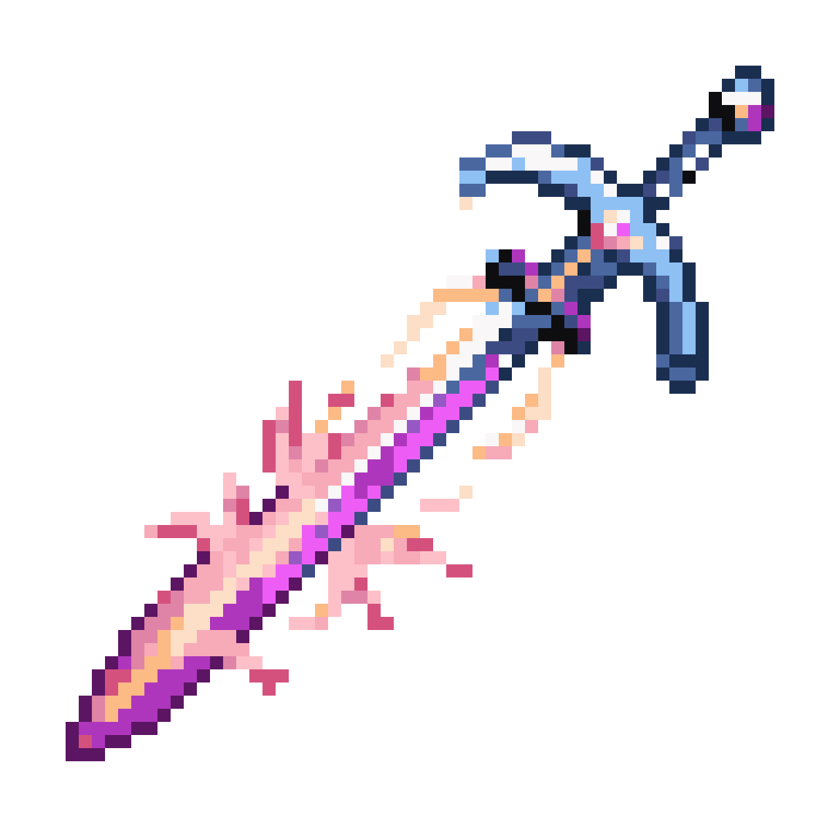 Magical Rainbow Sword pixel art