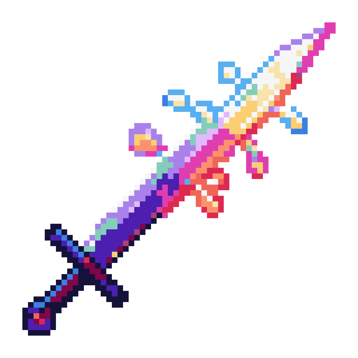 Magical Rainbow Sword pixel art