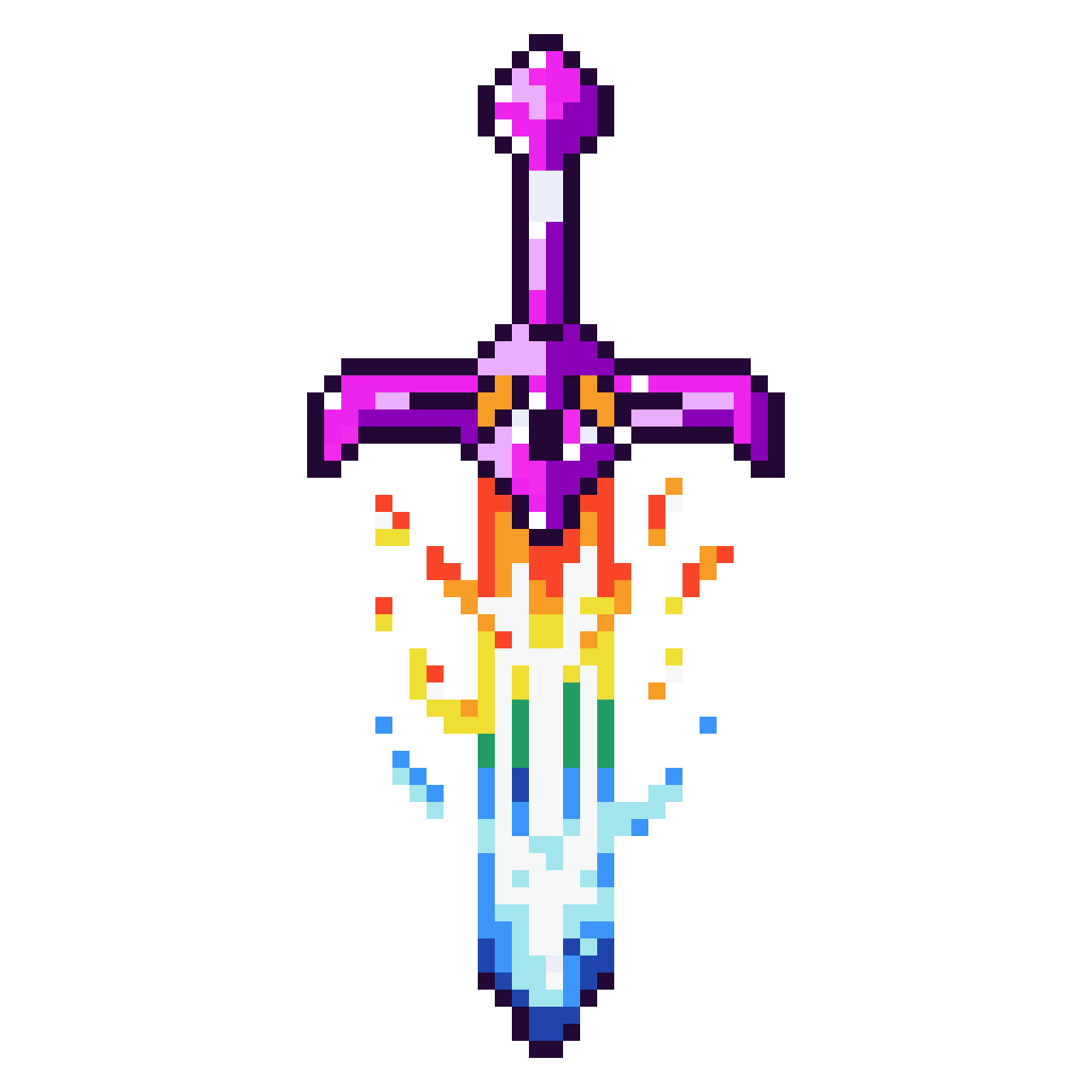 Magical Rainbow Sword pixel art