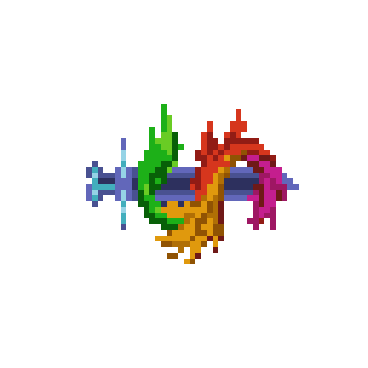 Magical Rainbow Sword pixel art
