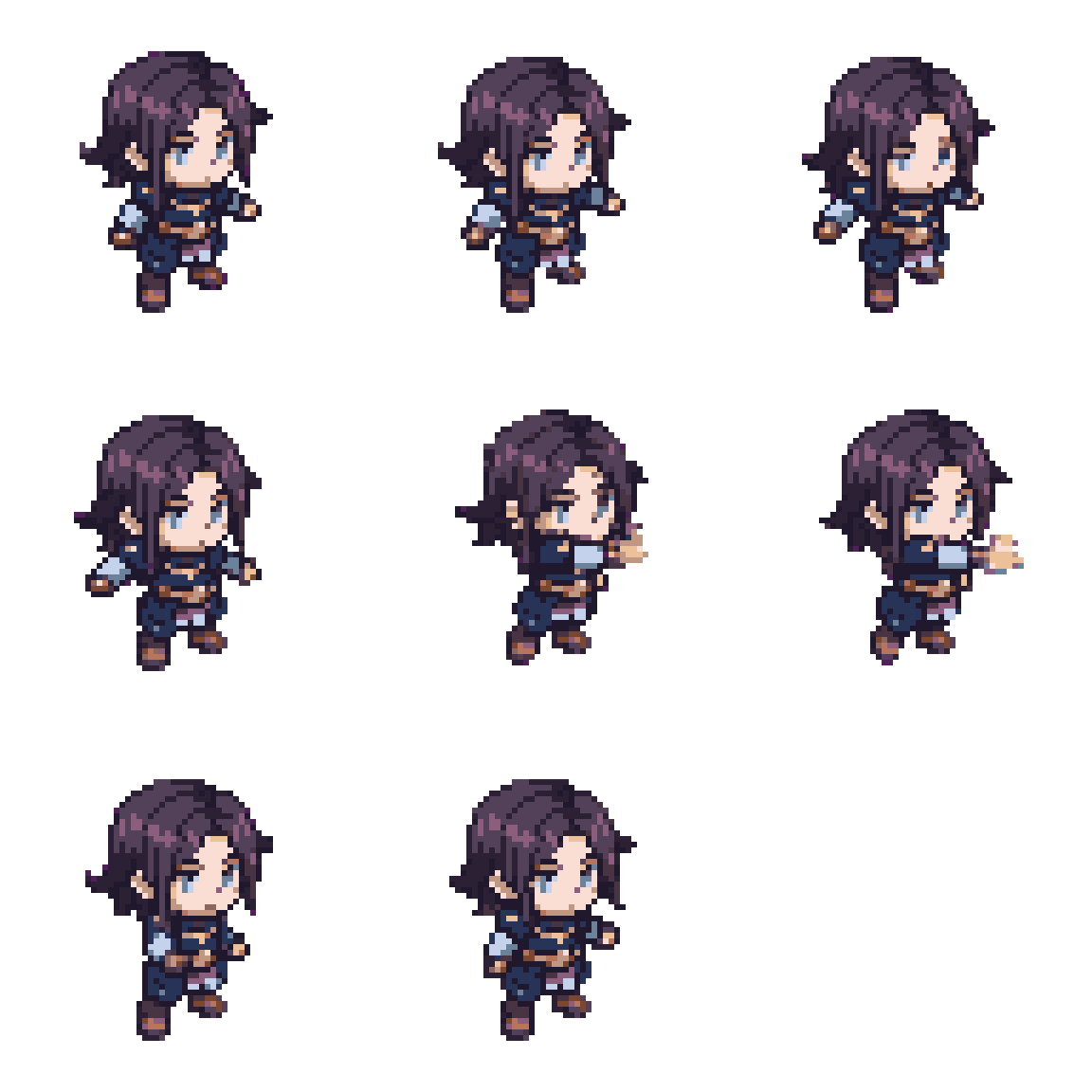 Chibi RPG Character Attacking pixel art
