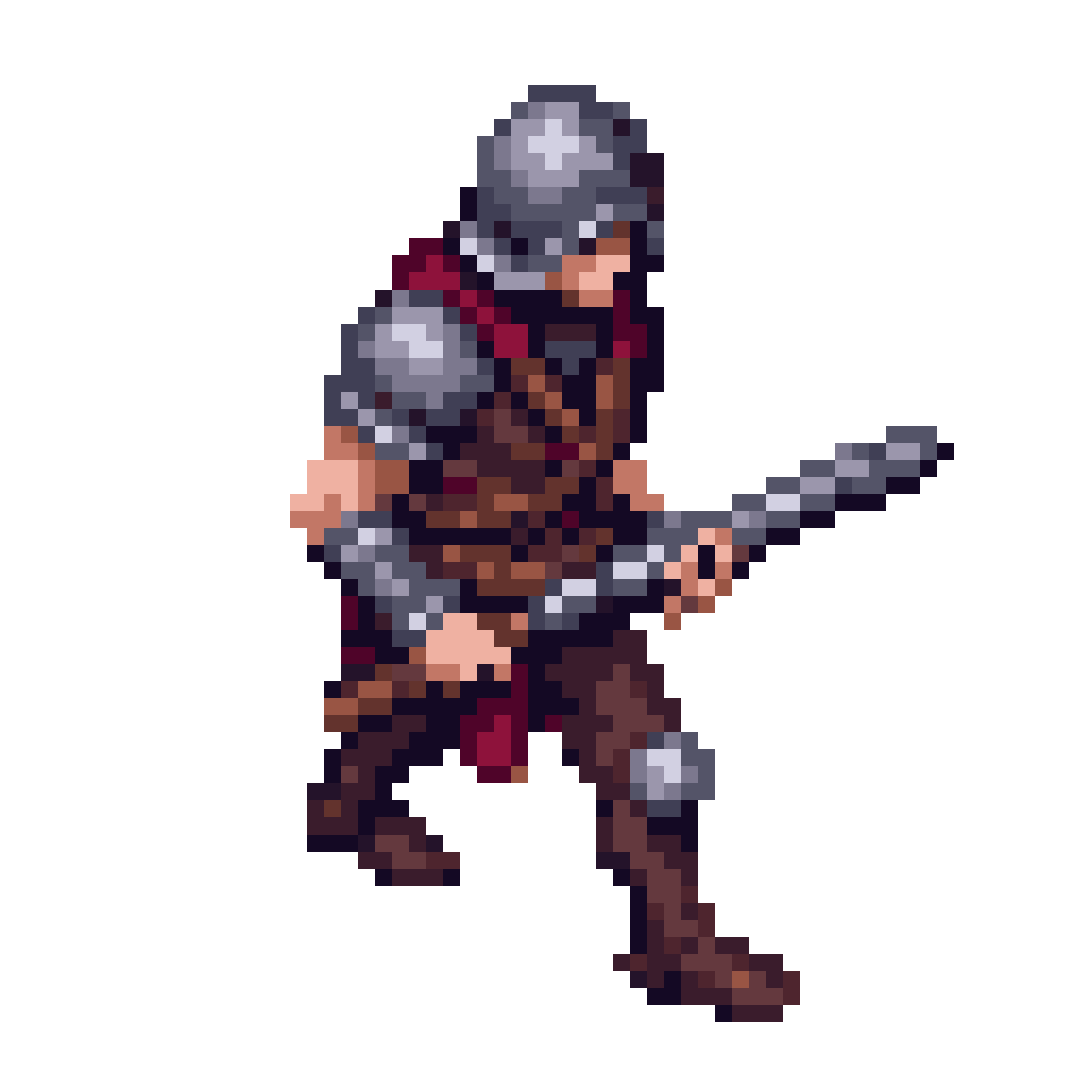 medieval kazakh warrior with a gun pixel art