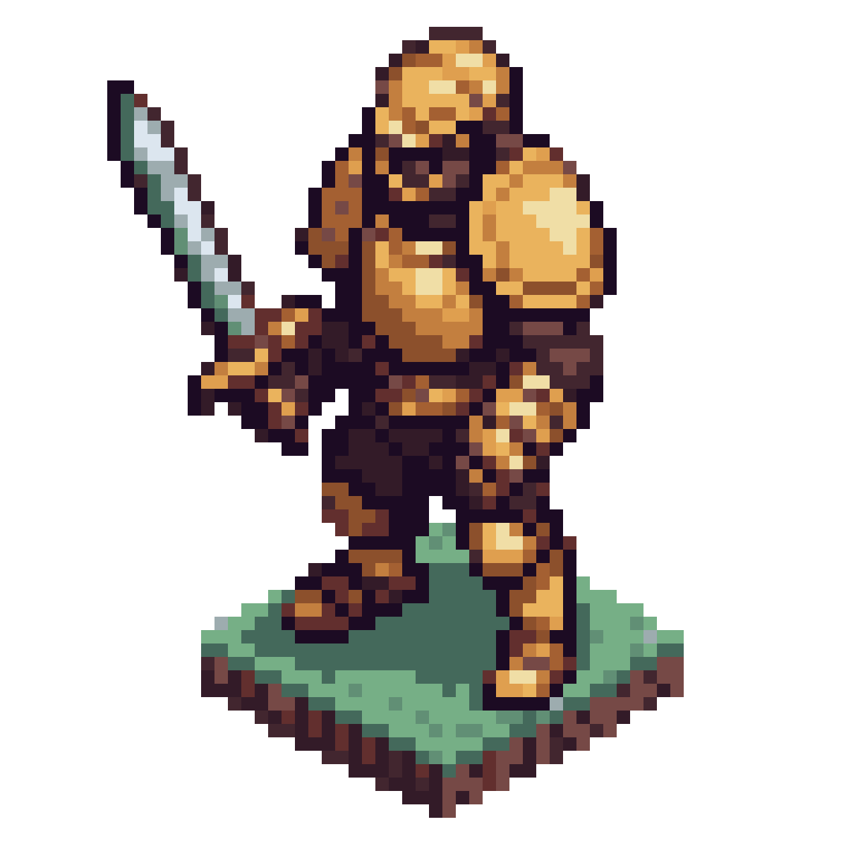 guerreiro estilo FF Tactics isométrico pixel art
