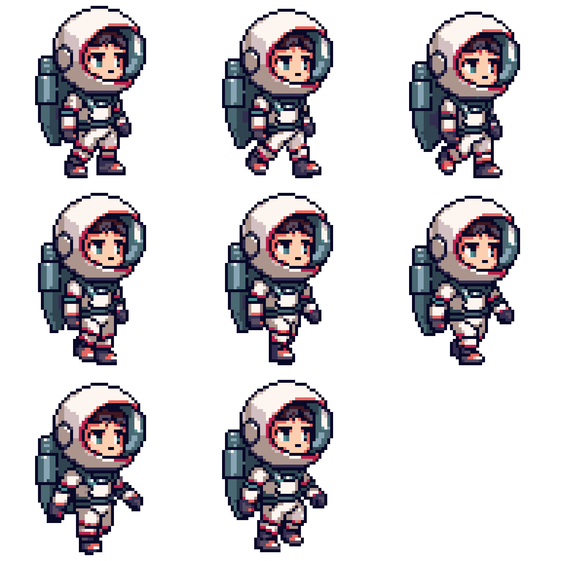 space farmer Walking pixel art