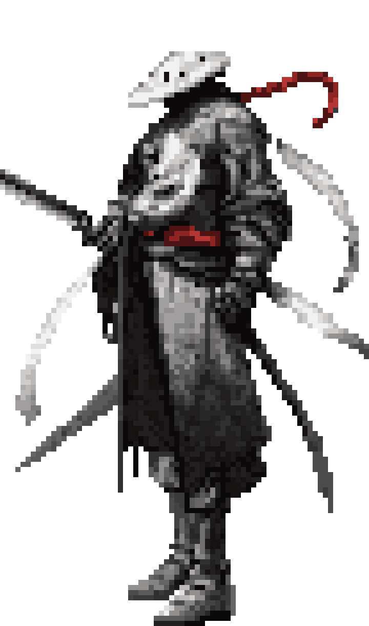 2D character walking and attacking with sword pixel art
