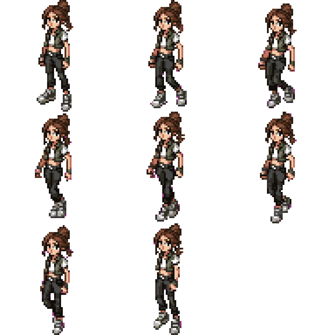 Androgynous Grunge Young Adult Walking pixel art