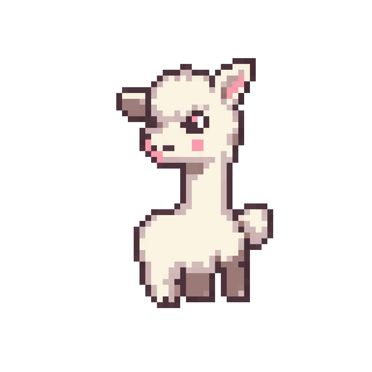 Pizza delieverying white alpaca. Have pixel art
