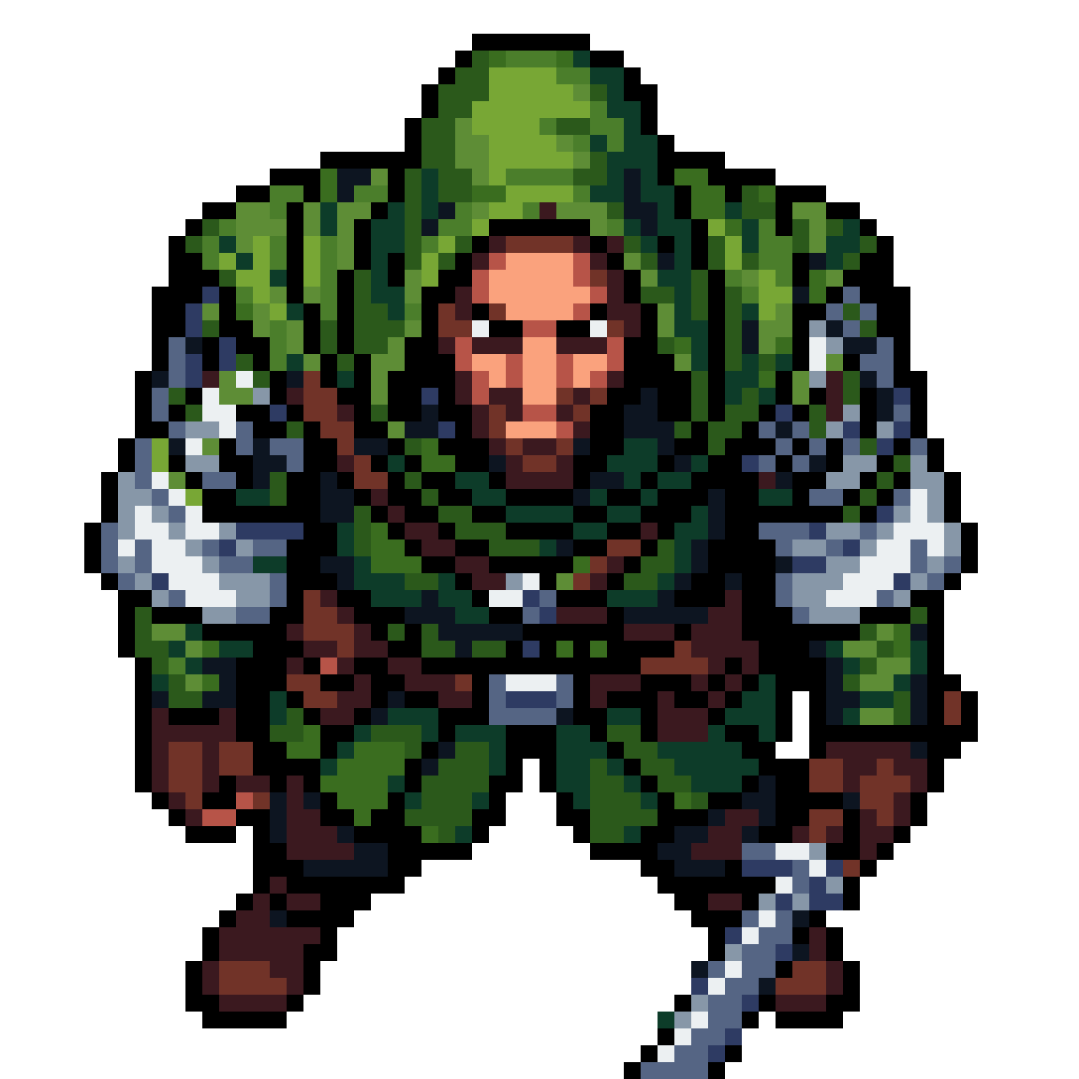 Medieval Criminal in Dark Colors pixel art