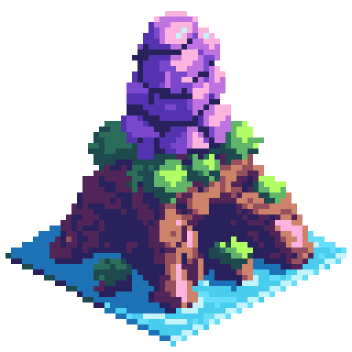 Bright Ocean Brain Coral Castle pixel art
