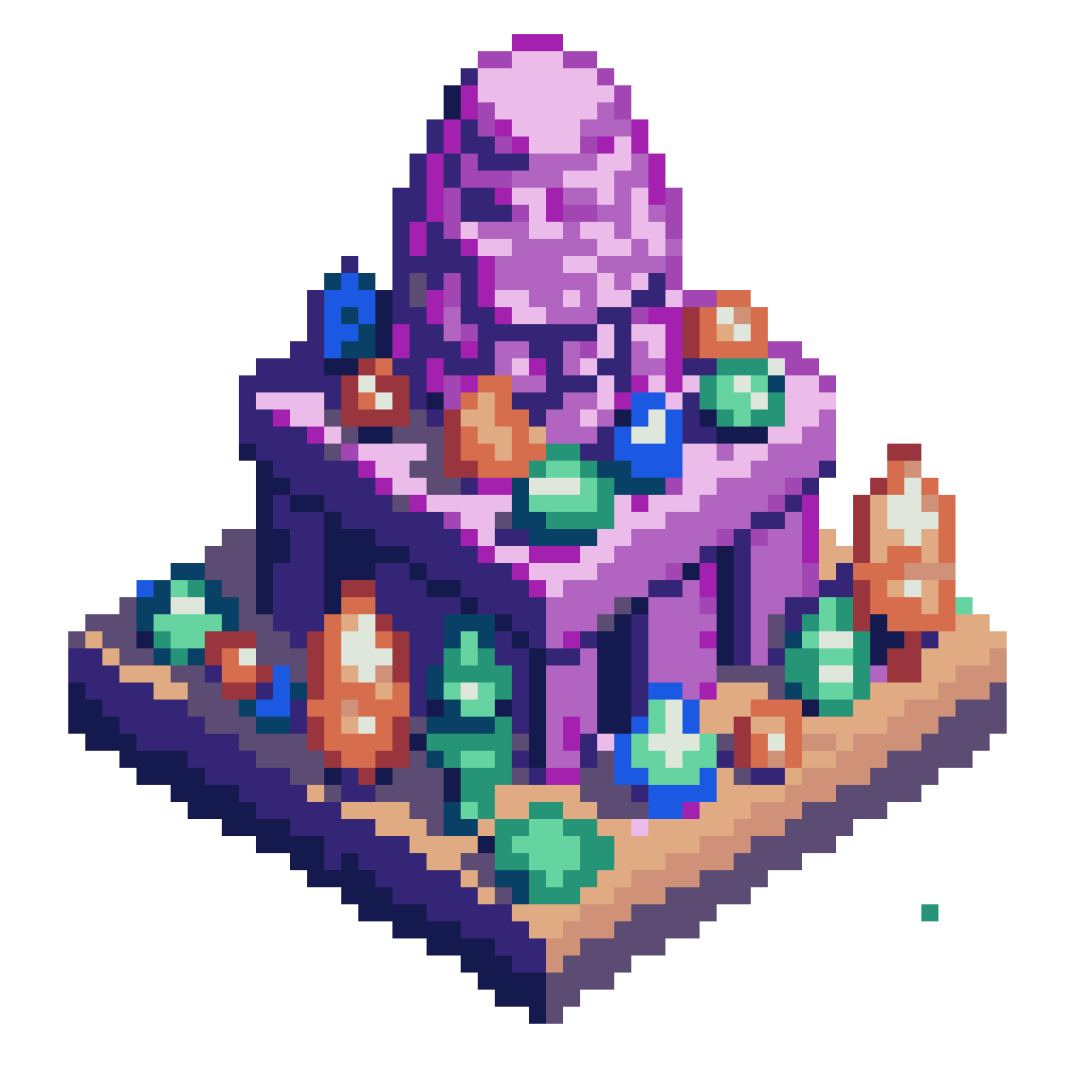 Underwater Brain Coral Castle pixel art