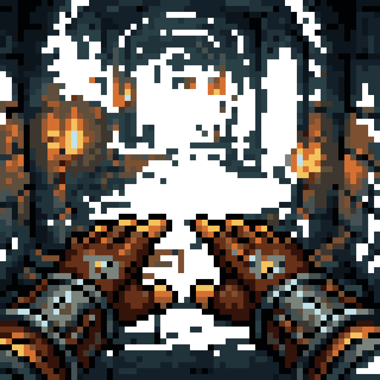 First-Person Fantasy Dungeon Crawler Hand Sprite pixel art
