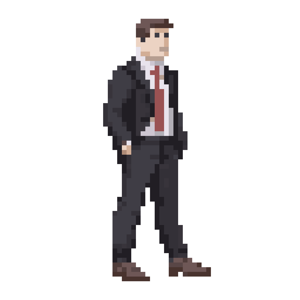A business man, full body. pixel art