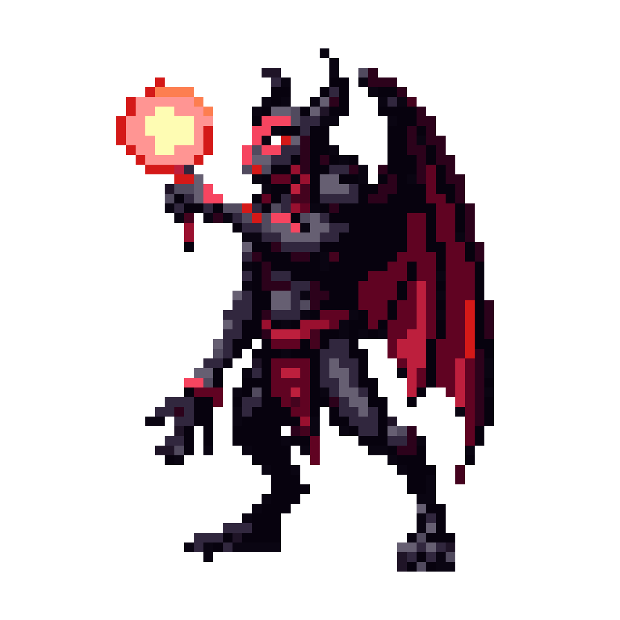 temple demon from Demon Slayer pixel art