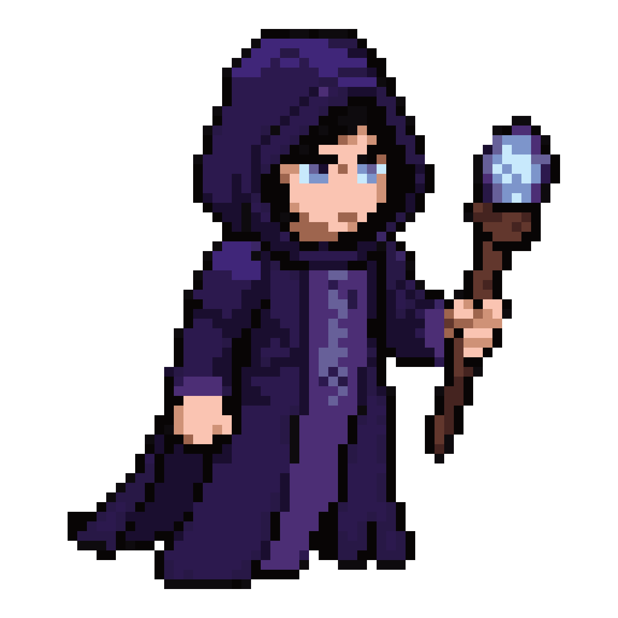Dark Fantasy Mage Hero pixel art