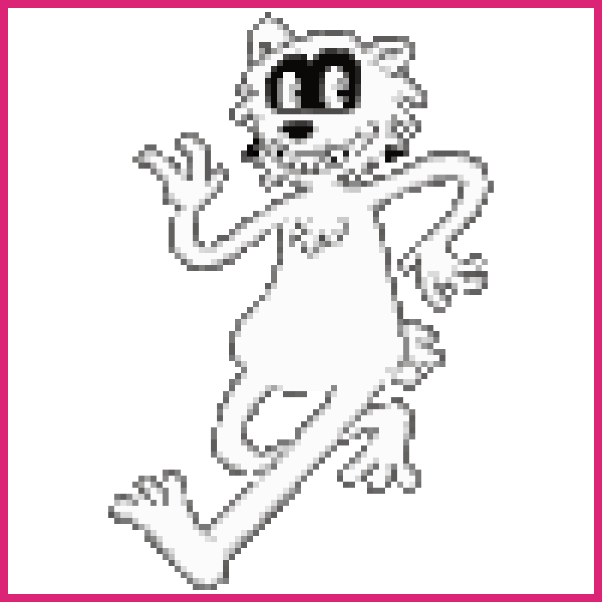 rubberhose style wolf character