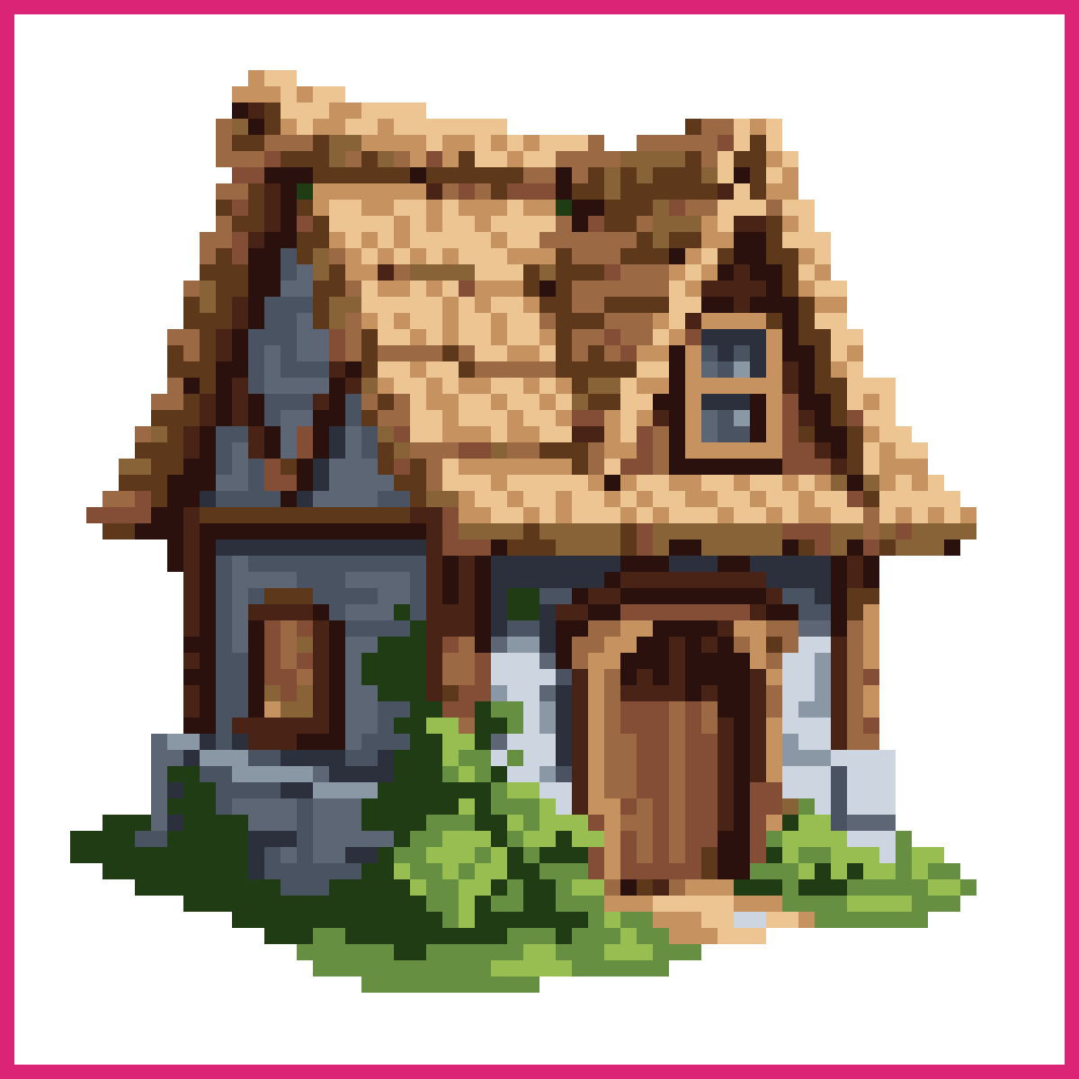 medieval house with thatched roof