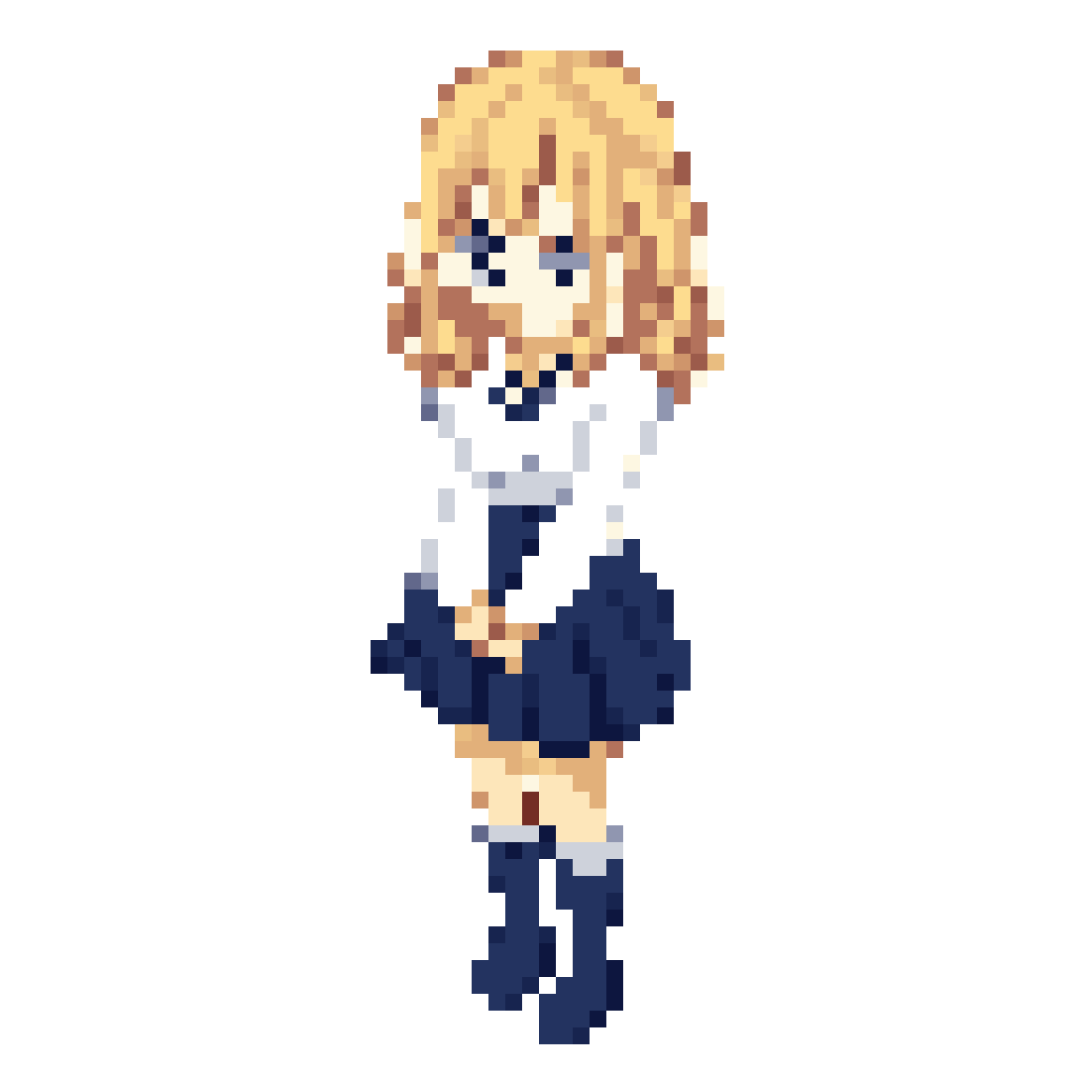 anime girl in idle pose pixel art