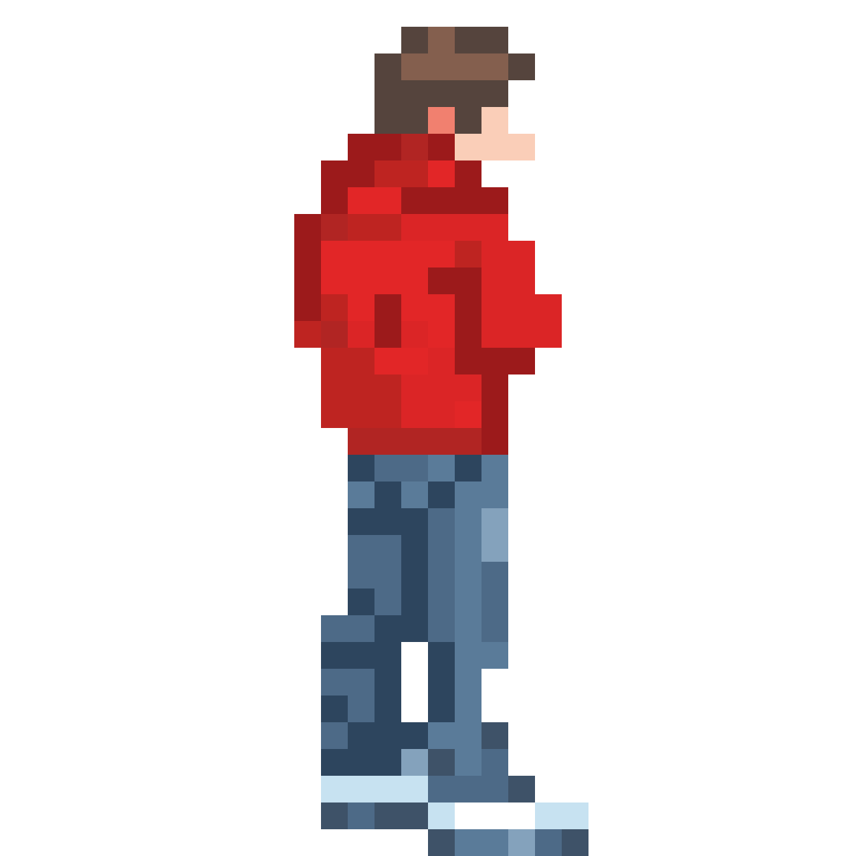 1980s Arcade Patron in Windbreaker pixel art