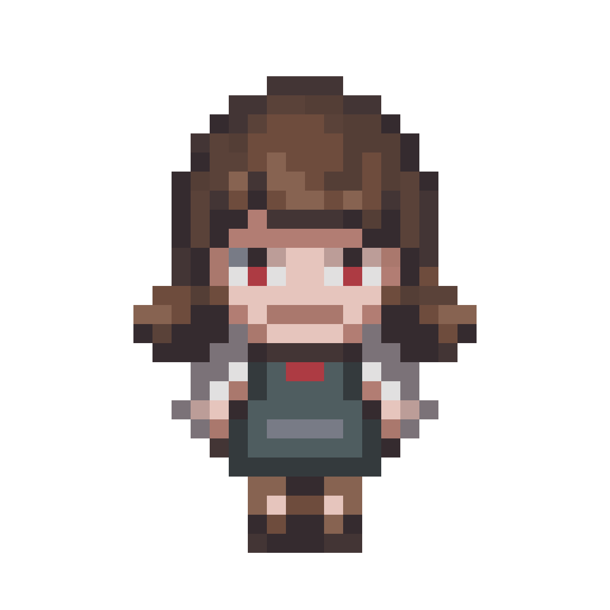 Normal standing white female RPG character pixel art