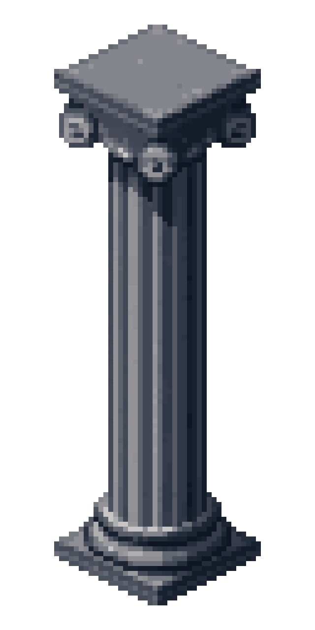 2d pillar symmetrical in both pixel art