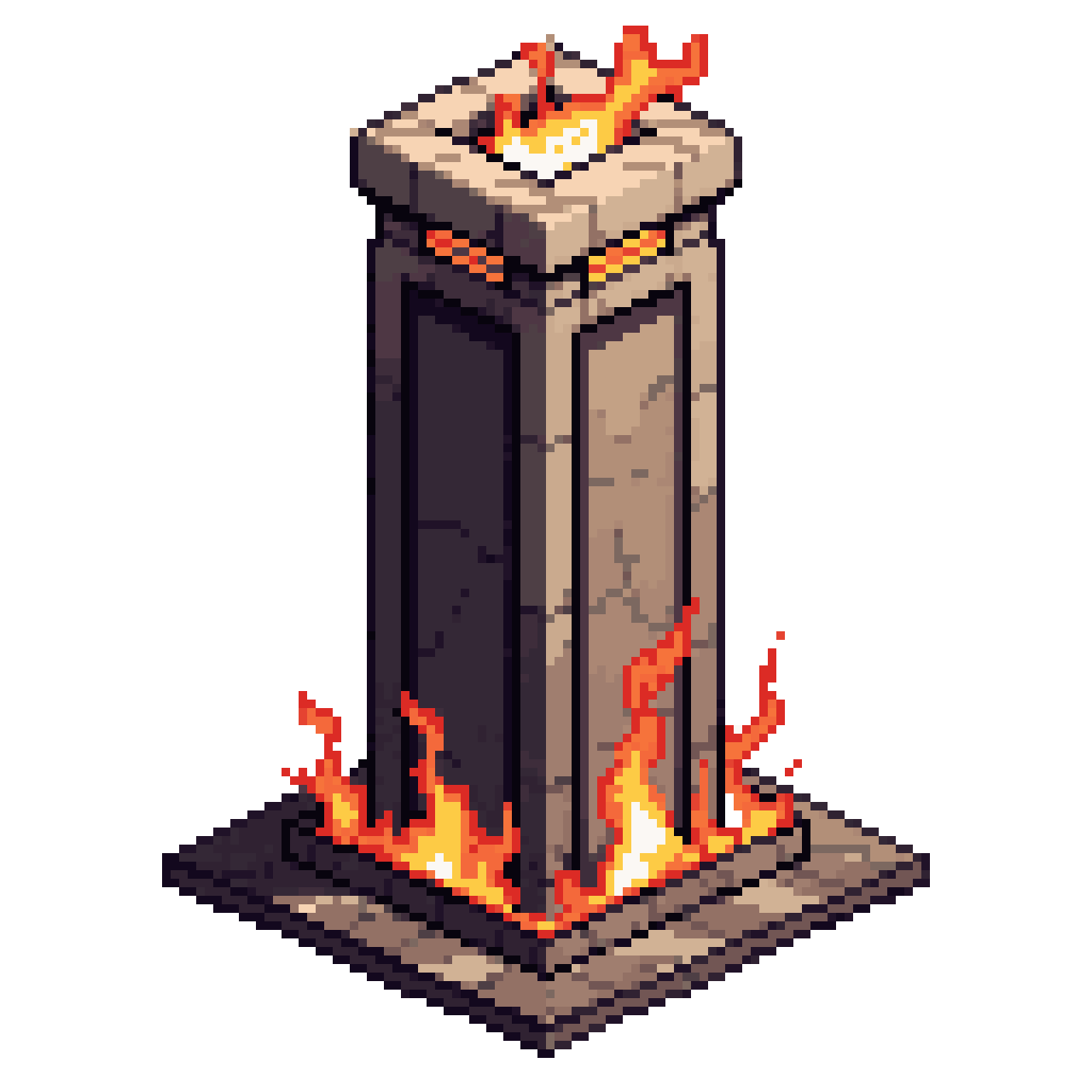 Symmetrical Destroyed Pillar of Hell pixel art