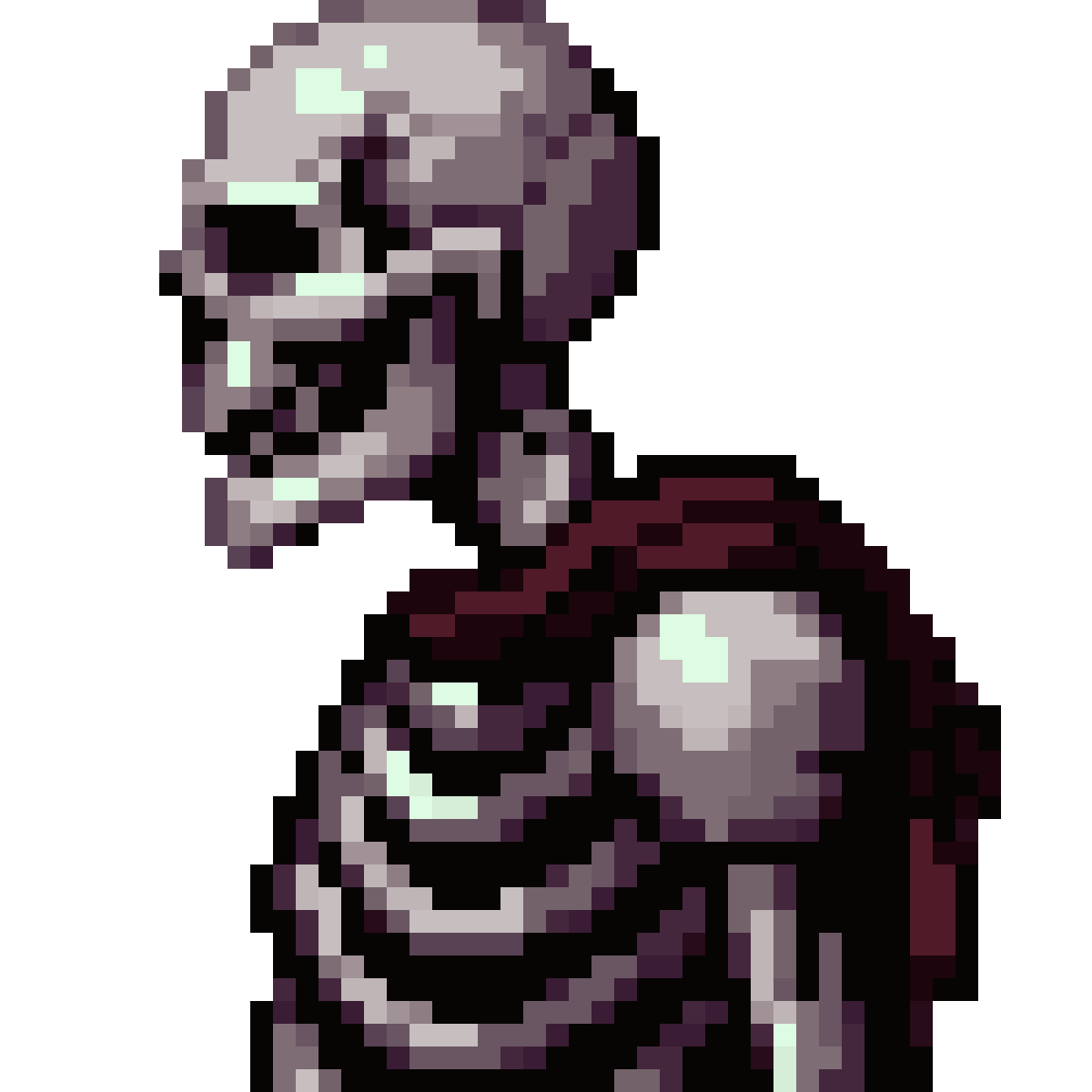 grimdark skeleton warrior pixel art