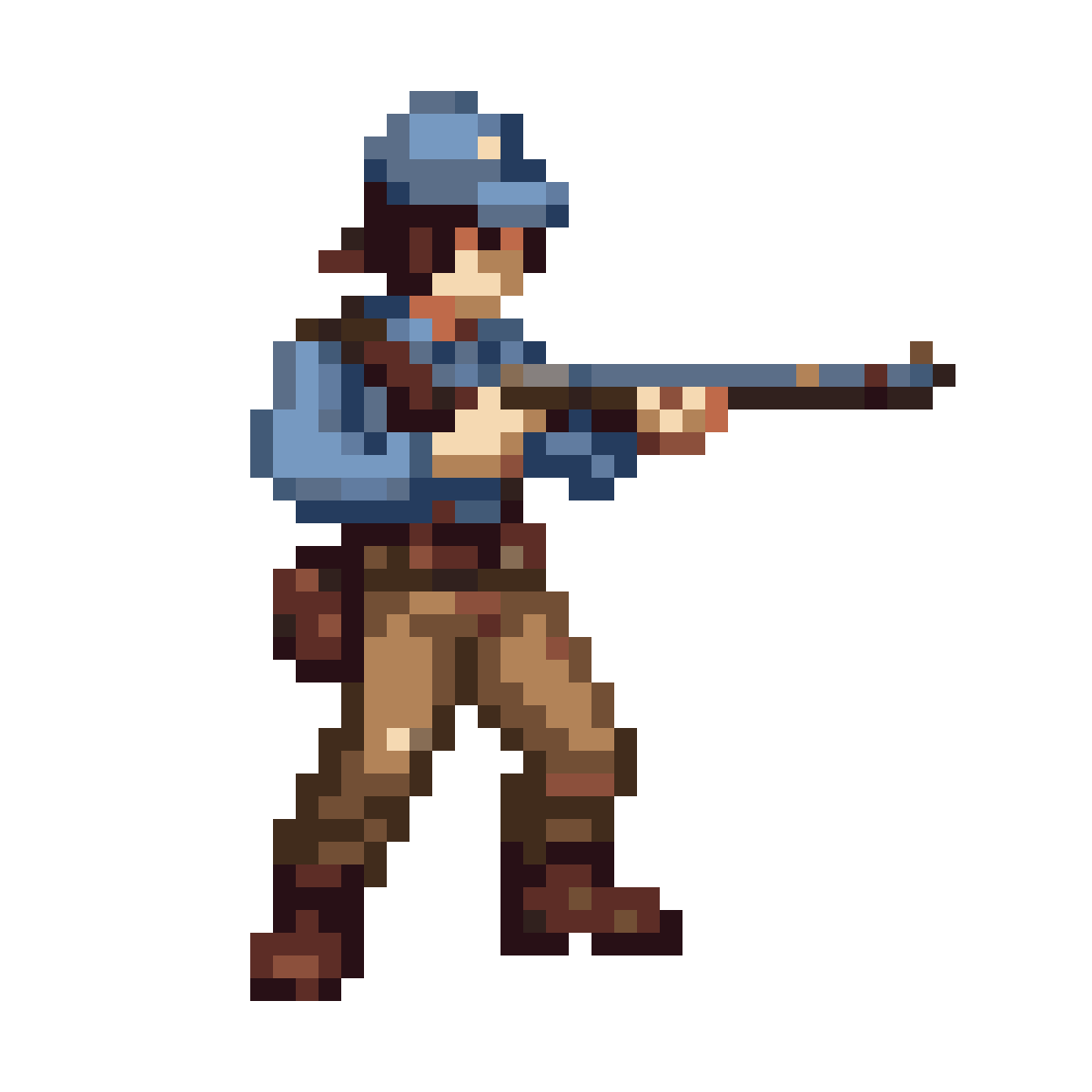 Rifleman in Light Blue Uniform pixel art