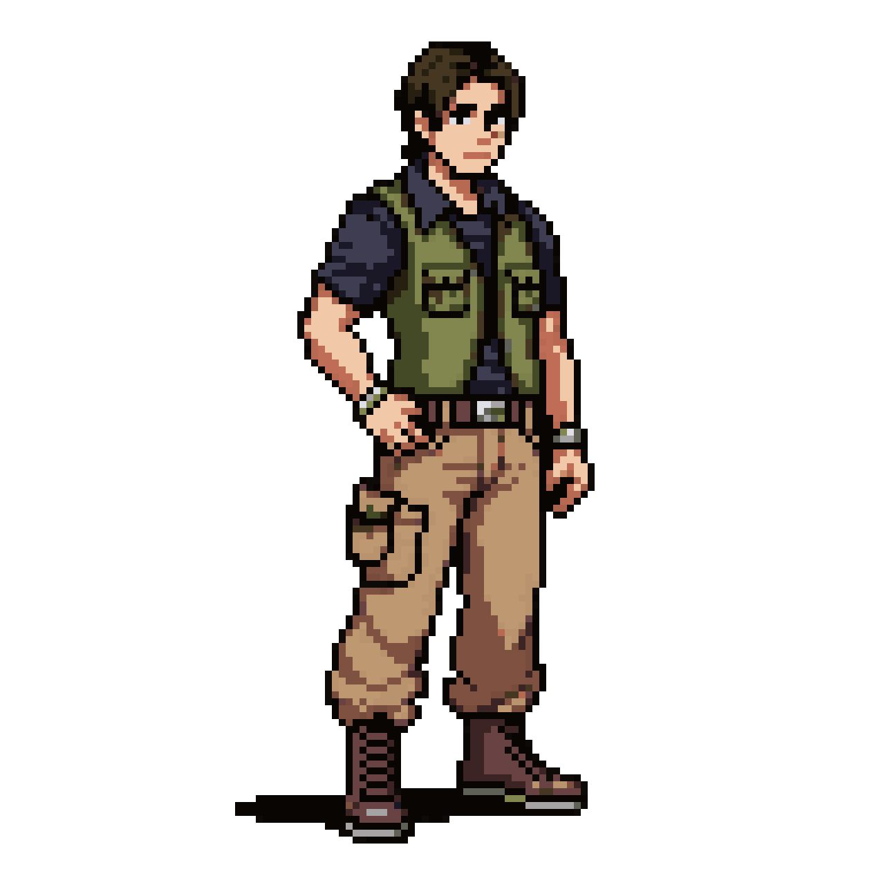 A cop, similar to Chris pixel art