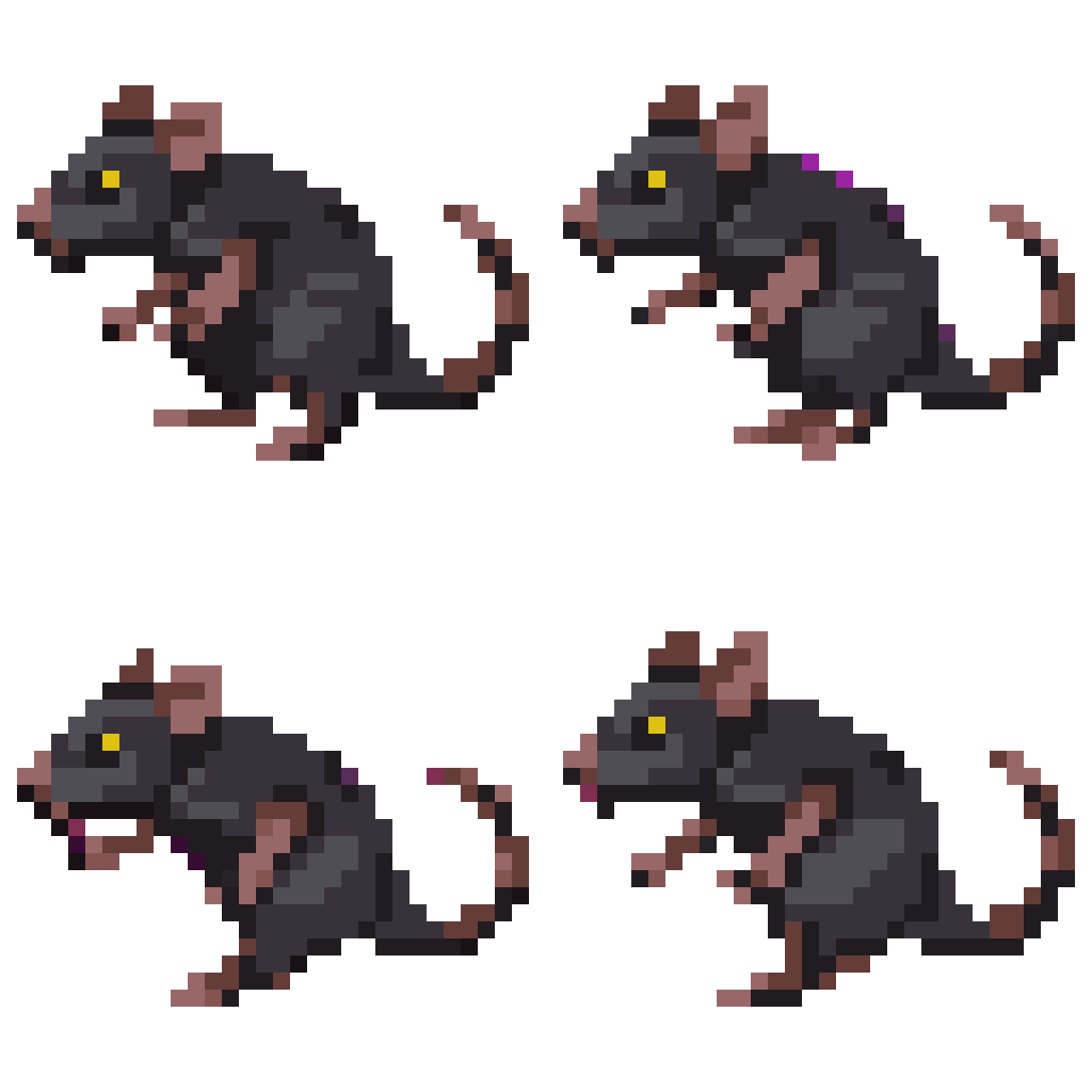 Dungeon Rat Standing on All Fours Walking pixel art