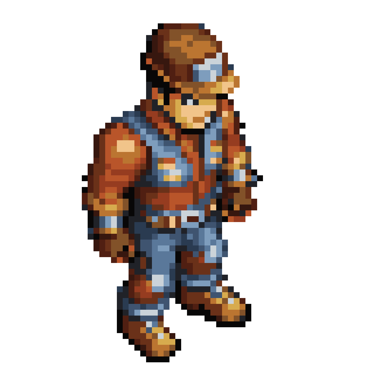 2D Engineer Character in Jumpsuit pixel art