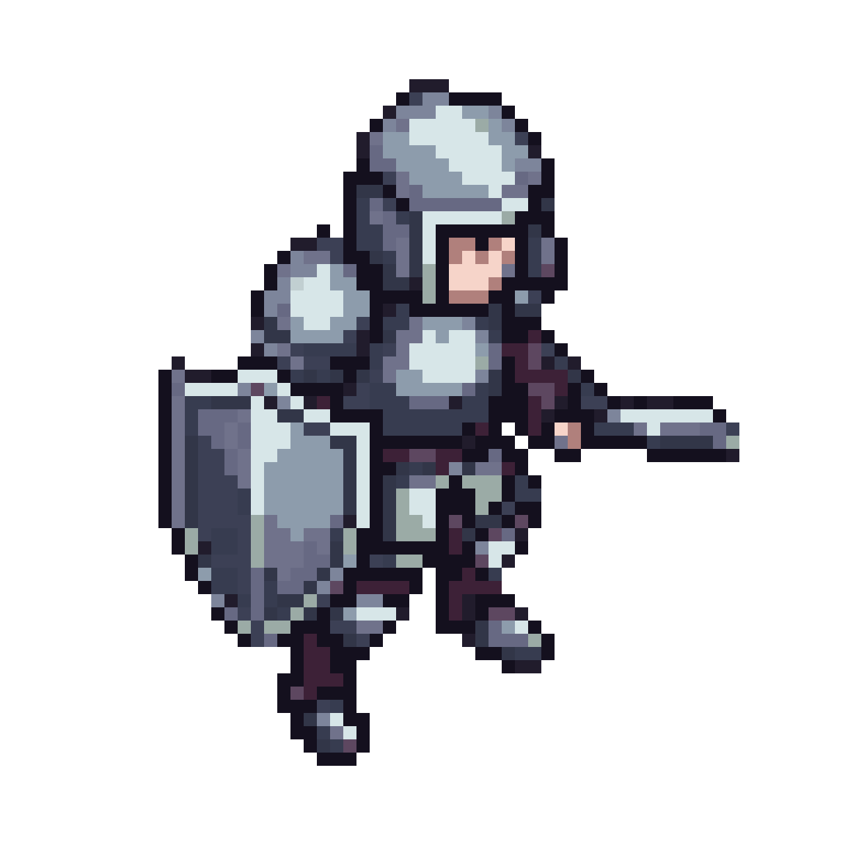 2D top-down knight character pixel art