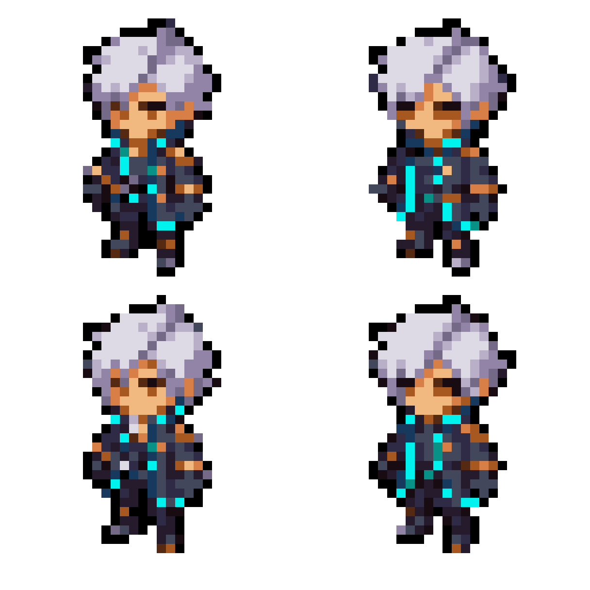 Proporzioni semi-chibi (circa 4 teste, pixel art