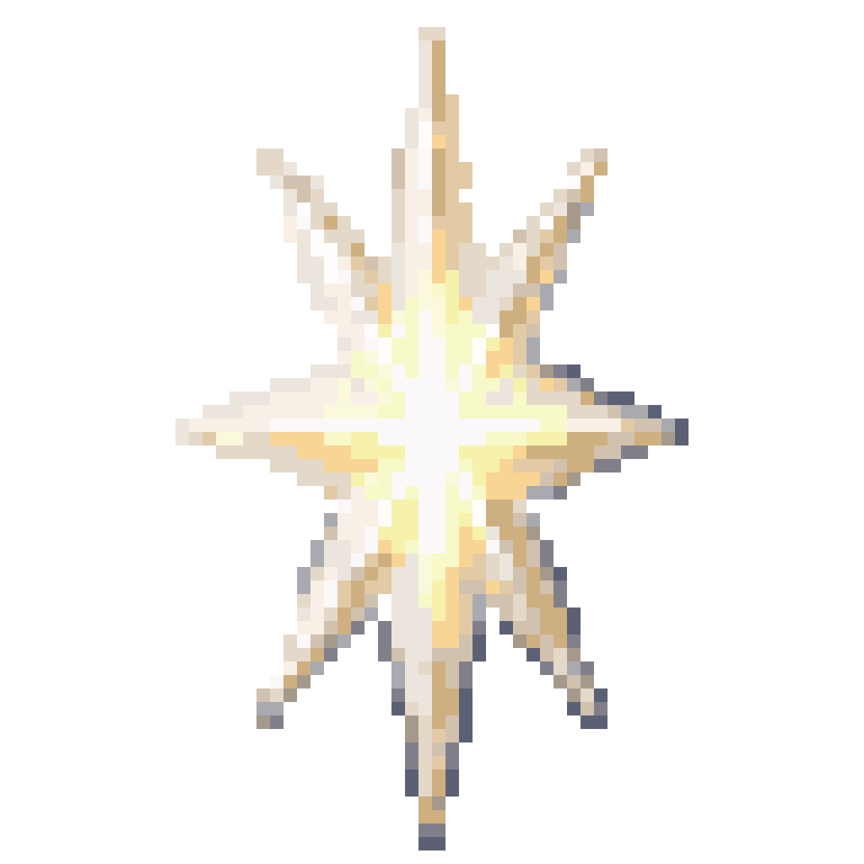 Stylized Nether Star Game Rank Icon pixel art