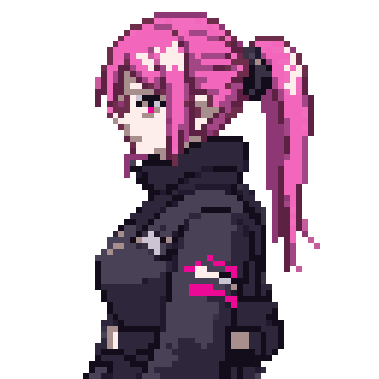 Cyberpunk Human Character in Neo Militarism pixel art