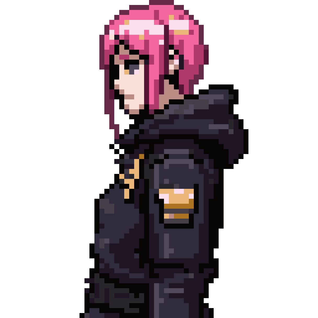Cyberpunk Human Character in Neo Militarism pixel art