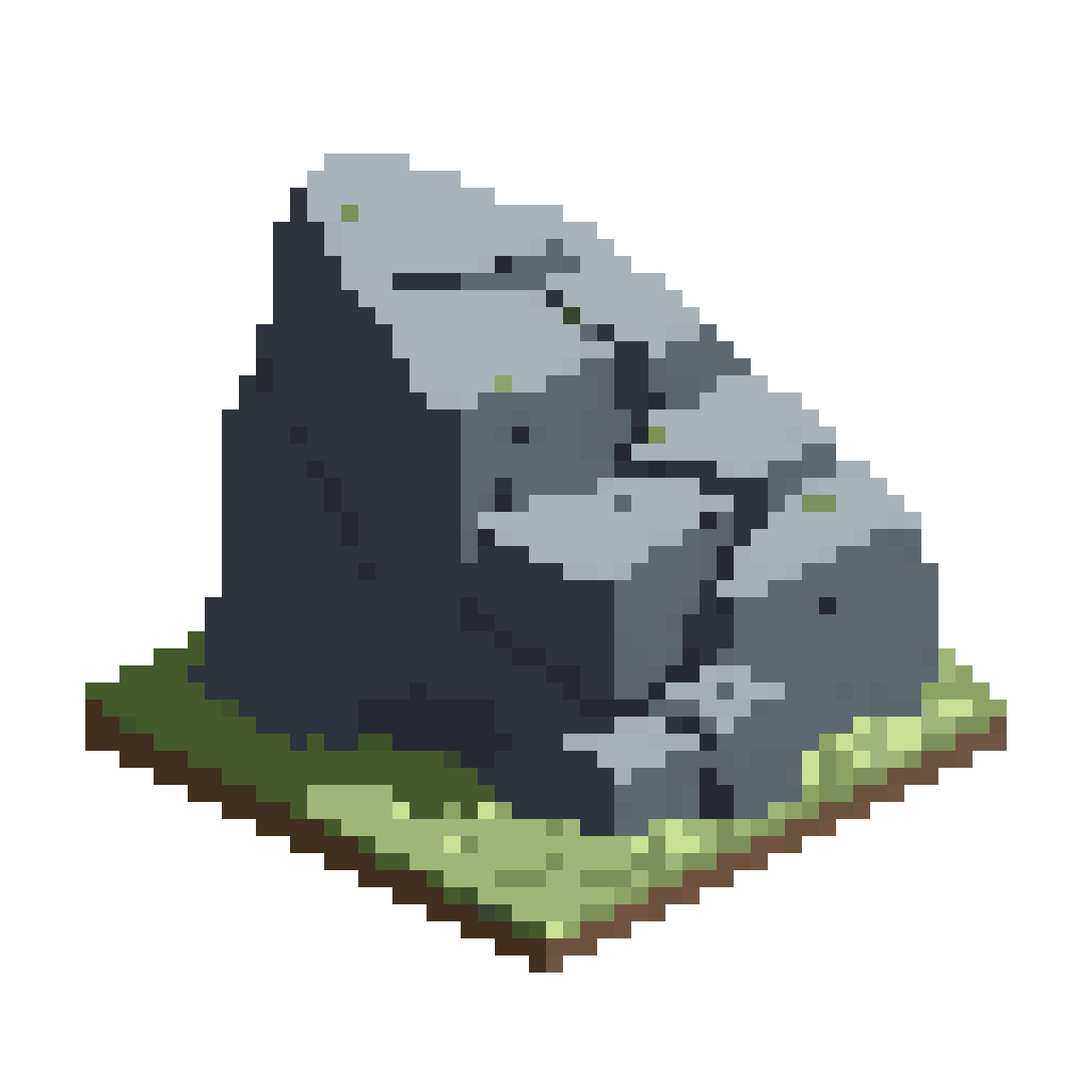 Large Grey Rock Formation pixel art
