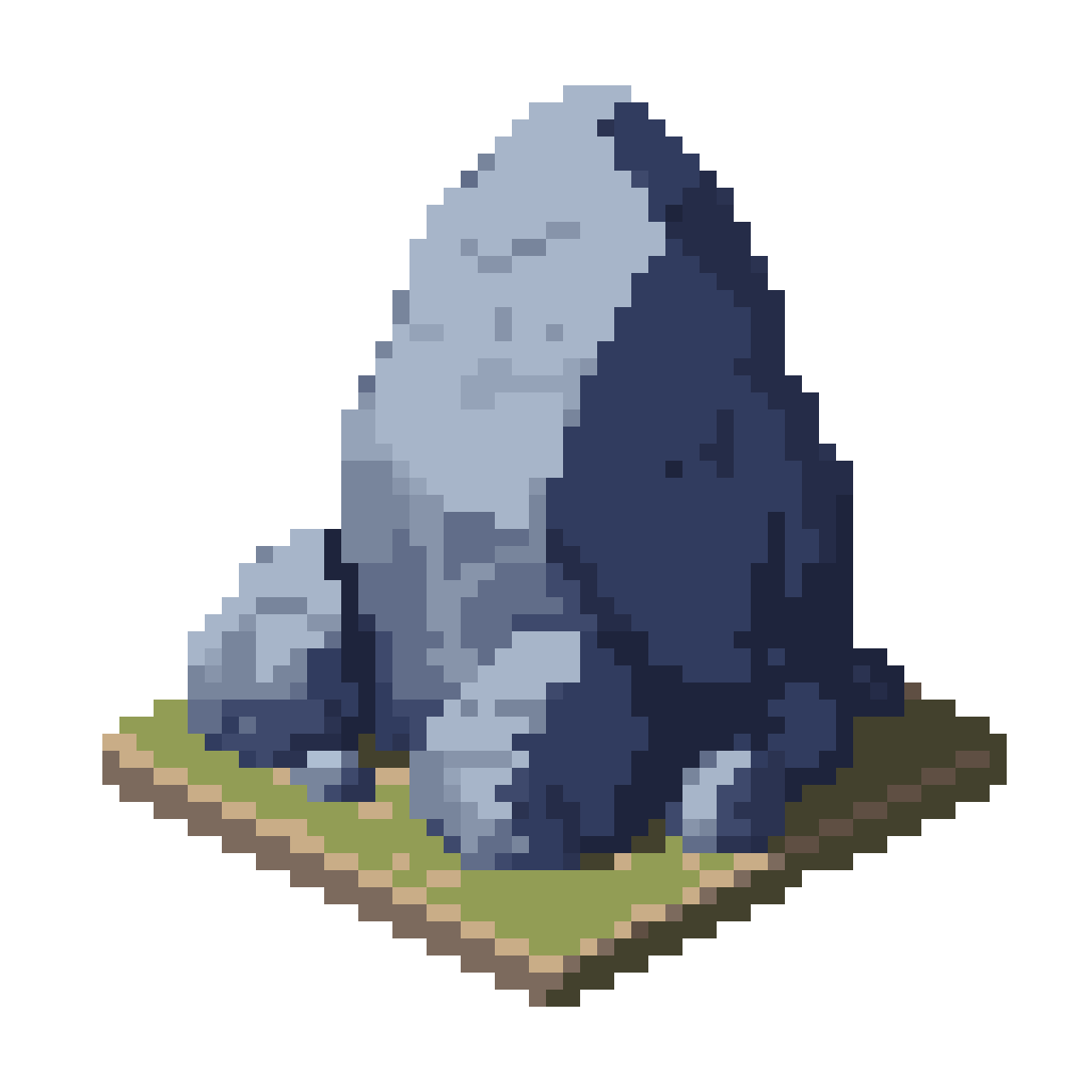 Large Grey Rock Formation pixel art