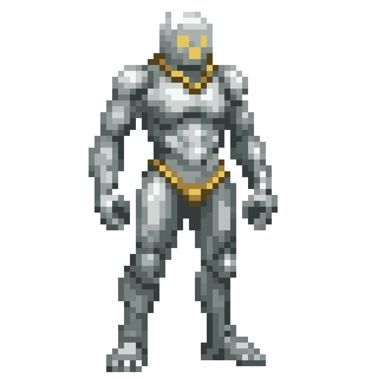 Skeletal Humanoid with Glowing Eyes pixel art