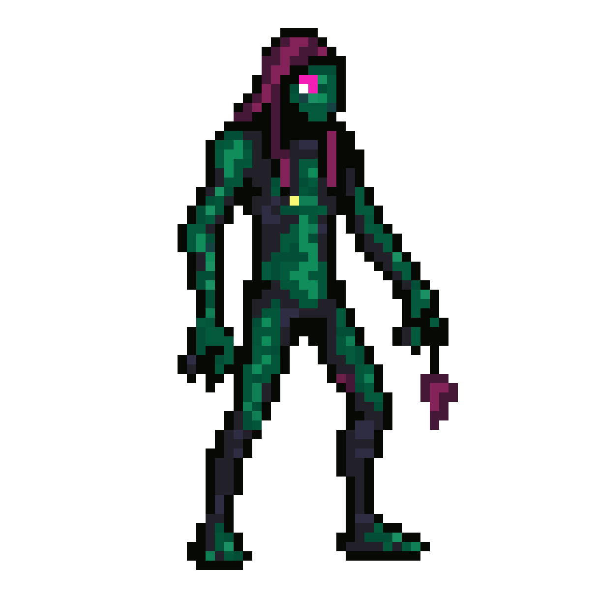 Pixel Art Main Character with Horror Vibes pixel art