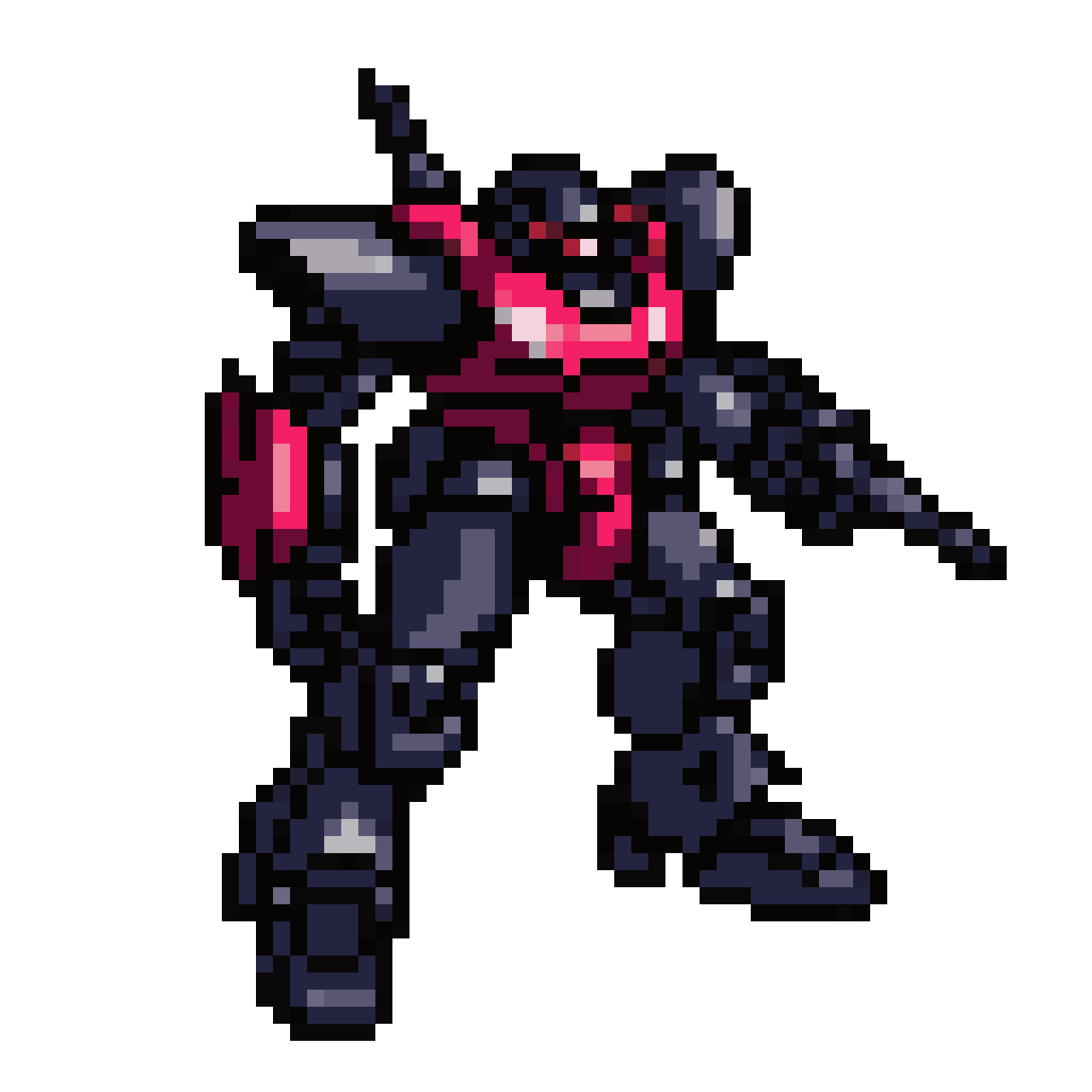 Black and Red Mecha Robot pixel art