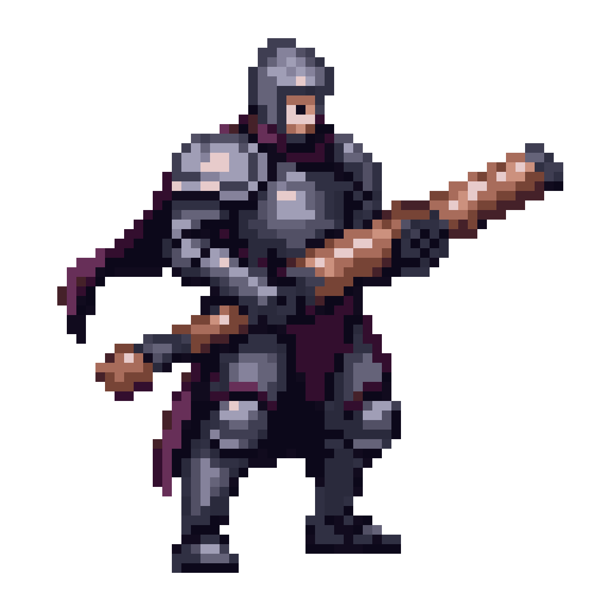 medieval knight with bazooka pixel art