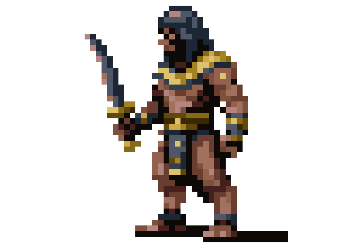 Egyptian slave with a dagger pixel art