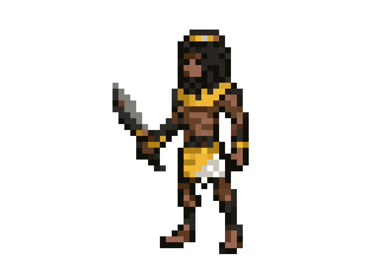 Egyptian slave with a dagger pixel art