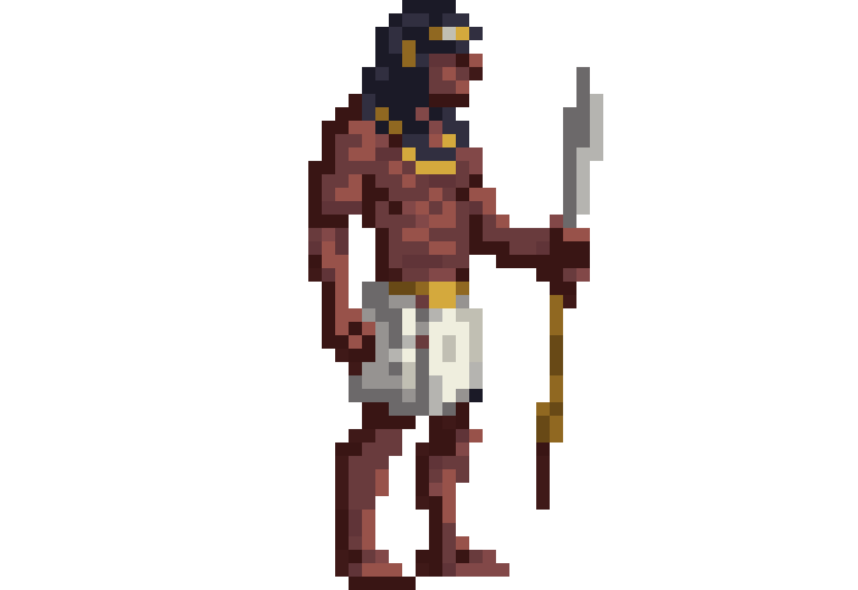 Egyptian slave with a dagger pixel art