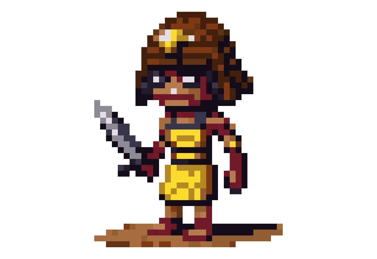 Egyptian slave with a dagger pixel art